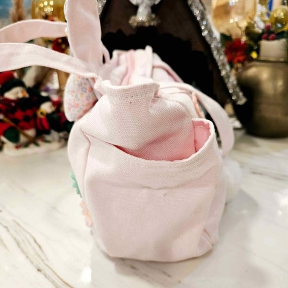 New Hello Kitty Kitty With Rabbit Ear Canvas Pink Lunch Tote - Picture 3 of 9